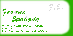 ferenc swoboda business card